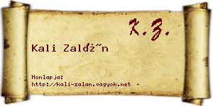 Kali Zalán névjegykártya